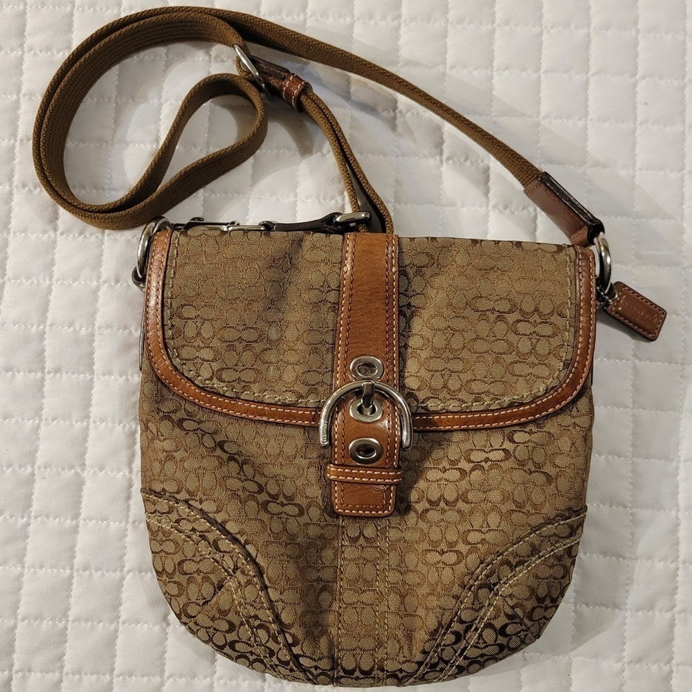 VTG Y2K Coach 44718 Brown Mini C Signature Soho Buckle Swingpack Crossbody Purse